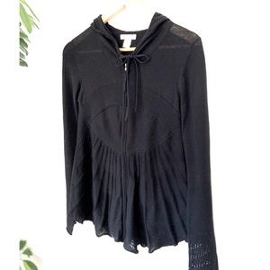 UO~Black LUX Sweater~Hood & Zipper Front~ SZ M